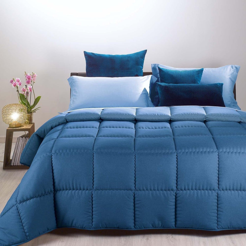 Caleffi Funda nórdica para cama de matrimonio Modern Double Azul - Cama de matrimonio (260 X 265 Cm) Edredones y edredones Naty Shop Azul