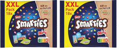 Nestlé SMARTIES Bolsitas Mini XXL, Lentejas Color Chocolate, Ideal para Compartir y Disfrutar con Familiares y Amigos, Colores Naturales, Envase Reciclable, Paquete de 2 (1 x 259g)