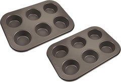 BERGNER BAKING LOVERS - Set Von 2 X 6 Tazas Muffinformen - Kohlenstoffstahl Mit Ilag Essential, PFOA Frei, Leicht Zu Reinigen Moldes y bandejas para repostería Naty Shop 26,5 Cm | 18,5 cm | 3cm