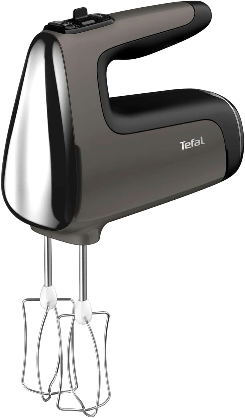 Batidora de mano Tefal HT650E Power Mix Silence | 600 vatios | Controlador de velocidad variable | Función Turbo y Auswurf | Motor de Ocio Extremo | incluido 2 Rührbesen y 2 Knethaken | Trigo Cocina Naty Tienda Individual