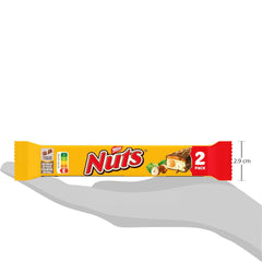 Barritas de Chocolate NESTLÉ 2Pack, las clásicas con avellanas enteras y caramelo cubiertas de chocolate con leche, pack de 24 (24 x 2 x 30g)
