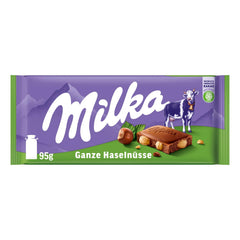 Milka Alpine Chocolate con leche con avellanas enteras - Chocolate con nueces crujientes - 17 x 95g