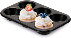 , Forma 6 muffins 18,5x27cm, negro Moldes y bandejas para hornear Naty Shop