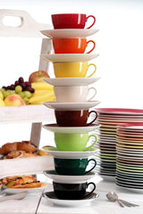 Serviciu de cafea Ritzenhoff & Breker Doppio, 12 piese, veselă din porțelan, roșu