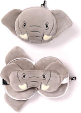 Pernă de călătorie, Rotundă, Din pluș, Elefant, Și mască pentru ochi, Unisex, O singură mărime, Unisex, Waist Unique Perne calatorie Naty Shop Titlu implicit