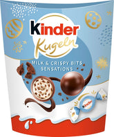 Kinder Balls Milk & Crispy Bits Sensations 90g – Bolas de chocolate con leche con relleno de leche y chips de cacao – Chocolate de Pascua, dulces de Pascua – Regalo y souvenir de Pascua