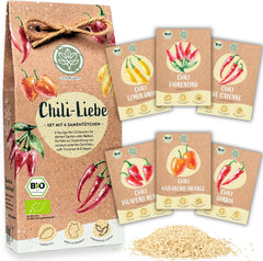 Juego de semillas de chile orgánico - 6 semillas de chile orgánico, de suave a extremadamente picante, calidad polinizada libre | desde el picante habanero hasta las coloridas y tradicionales variedades de chile – Pepperoni Seeds