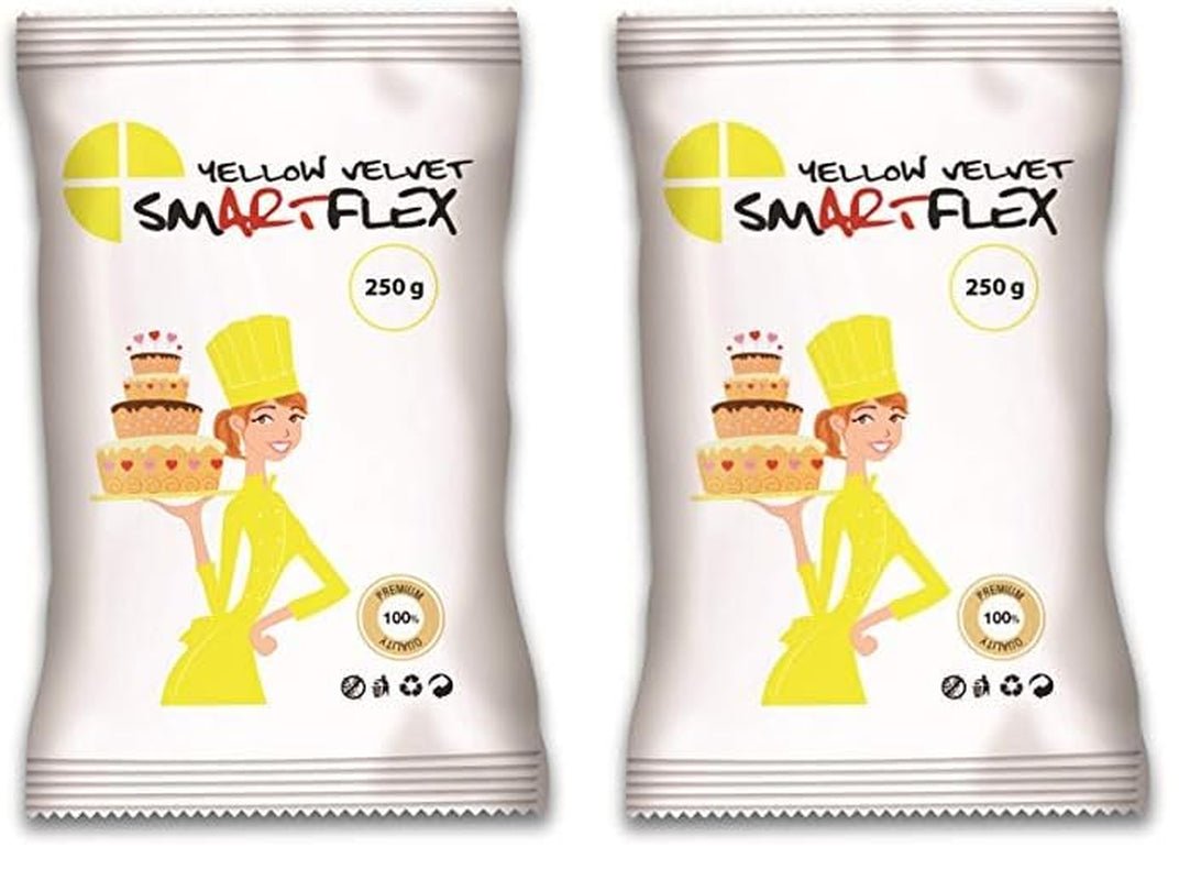 Fondant Yellow Velvet, 250 g Pasta de zahar Naty Shop 250 G (pachet de 2)