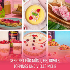 Fructe liofilizate: 100g zmeură liofilizată pentru smoothie bowls, muesli, toppinguri pentru terci - fructe de pădure liofilizate fără zahăr adăugat - fructe de pădure liofilizate - fructe de la NutriPur Produse deshidratate Naty Shop