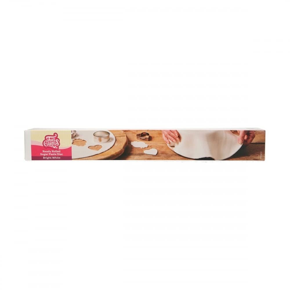 FunCakes Disc fondant rulat verdeață de primăvară: Delicioasă aromă de vanilie, deja rulată, ușor de folosit, perfectă pentru decorarea torturilor, 430 g Pasta de zahar Naty Shop Alb strălucitor