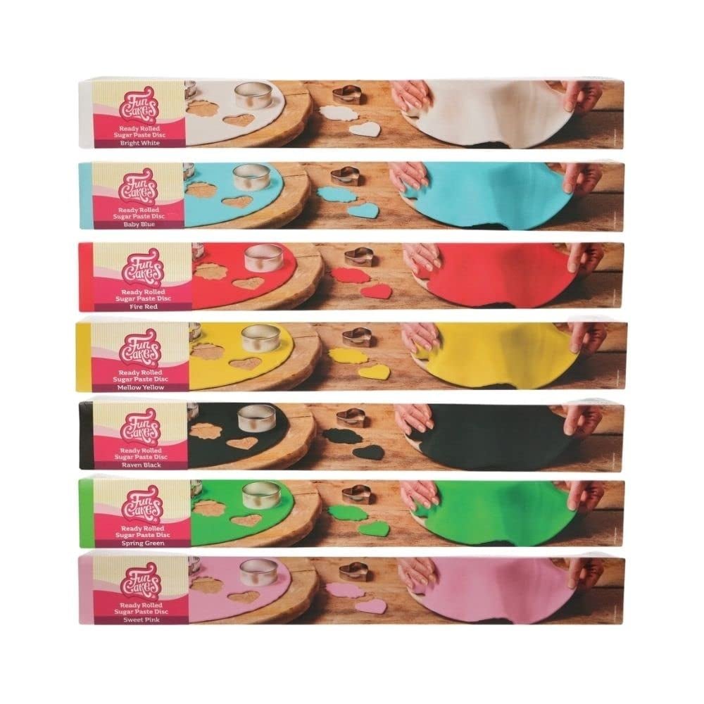 FunCakes Disc fondant rulat verdeață de primăvară: Delicioasă aromă de vanilie, deja rulată, ușor de folosit, perfectă pentru decorarea torturilor, 430 g Pasta de zahar Naty Shop