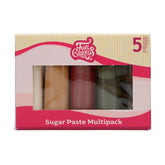 FunCakes Fondant Multipack Ușor de folosit, neted, flexibil, moale și pliabil, perfect pentru decorarea torturilor, halal, kosher și fără gluten. 5 culori, 5 x 100 g, Paleta Sparkling Pasta de zahar Naty Shop Default Title