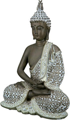 GILDE Sculptură decorativă Buddha șezând - Meditație - maro/alb - Înălțime 29 cm Statuete si sculpturi Naty Shop Maro Înălțime 29 cm