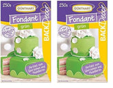 Günthart BackDecor 250 fondant verde, 100% vegan, fără ulei de palmier, rezistent la rupere pentru a acoperi prăjituri și produse de patiserie, potrivit pentru modelare, pachet de 2 (1 x 250 g) Pasta de zahar Naty Shop Salutări 250 G (pachet de 2)