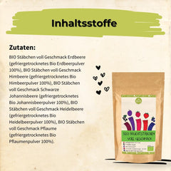 HELPA BIO pliculețe cu pulbere de fructe - arome fructate - fructe - căpșuni - zmeură - afine - prune - coacăze negre - 100% fructe liofilizate - alimente pentru copii Produse deshidratate Naty Shop