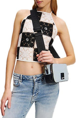 Karl Lagerfeld Jeans Women's Box Logo Camera Bag Cross Body, Albastru deschis Genti Femei Naty Shop