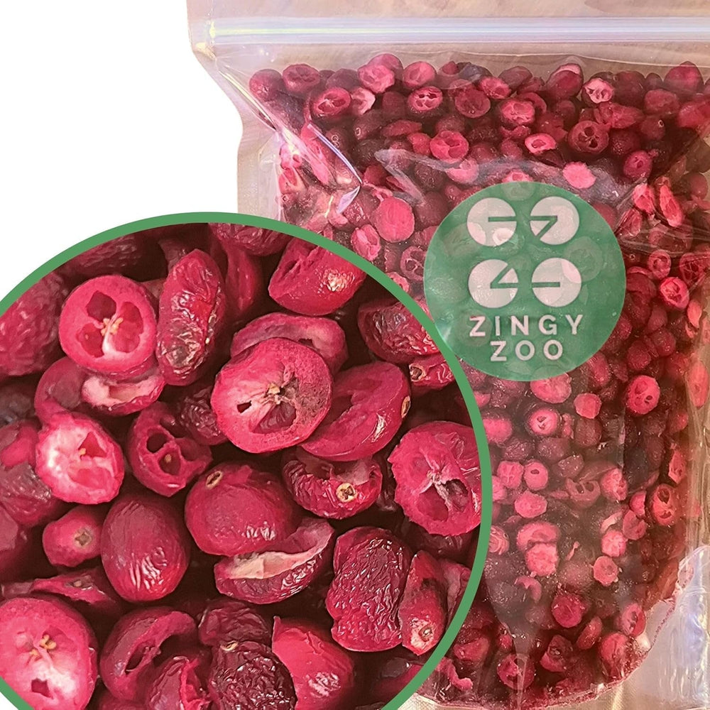 Merișoare liofilizate fără zahăr | XL 250g Merișoare liofilizate naturale neîndulcite | Fructe liofilizate naturale sălbatice | Merișoare liofilizate | ZingyZoo Produse deshidratate Naty Shop 250G