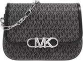 Michael Kors Ladies Parker Md Saddle Msgr Bag Genti Femei Naty Shop Blk/Opticwht