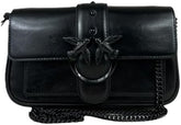 Pinko Ladies Love One Pocket C Naplack Colour Block Bag Genti Femei Naty Shop Z99B_B Black Sedan Block Colour