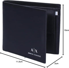 Portofel pentru bărbați Armani Exchange Essential, simplu, cu logo imprimat, negru Portofel Barbati Naty Shop