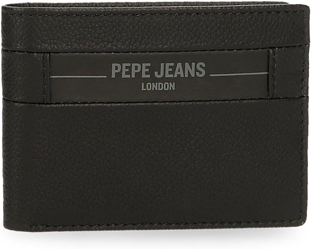 Portofele și portmonee Pepe Jeans Checkbox din piele de vacă, negru, maro, albastru și gri - Naty Shop