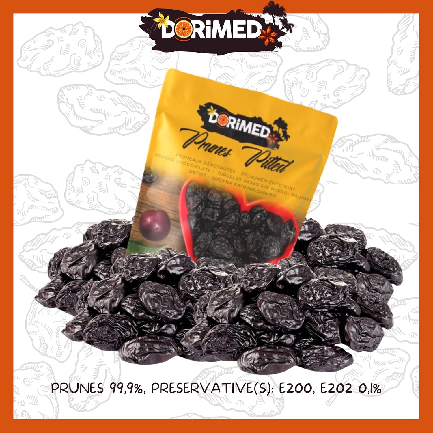 Prune uscate 1 kg | Prune fără sâmburi din Agen | Tandre, moi, gustoase și suculente | Fructe uscate întregi, mari, neîndulcite | Bogate în fibre și antioxidanți naturali | Produse deshidratate Naty Shop