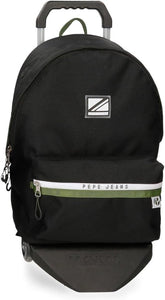 Rucsac Pepe Jeans Luca pentru laptop, compartiment dublu cu troler, 15.6 inch, negru, 31 x 44 x 15 cm, poliester 23.87 l, negru , Rucsac pentru laptop cu compartiment dublu și troler Bagaje și echipament de călătorie Naty Shop Pc rucsac + troler