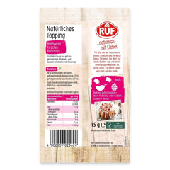 RUF Topping natural cu zmeură, cireșe, chipsuri de orez, fără aditivi artificiali, amestec de fructe pentru terci și produse de patiserie, fără gluten, vegan, 15g (pachet de 3) Produse deshidratate Naty Shop