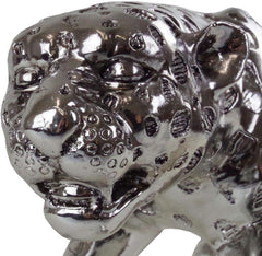 Sculptură decorativă Casablanca XL - Gpard Argintiu mat - Decor camera de zi - Lungime 80 cm Statuete si sculpturi Naty Shop