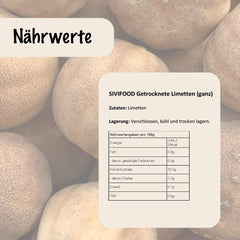 SIVIFOOD lămâi verzi uscate întregi 100g - Limo Amani Loomi lămâi verzi întregi aromate uscate natural Limu Omani Omani lime deco Produse deshidratate Naty Shop