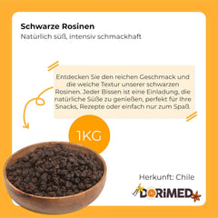 Sultane negre violet 1 kg | Struguri uscați | Fără semințe și fără zahăr | produse fără inginerie genetică | Potrivit pentru vegetarieni și vegani | Ideal pentru combinarea cu ciocolată | Produse deshidratate Naty Shop