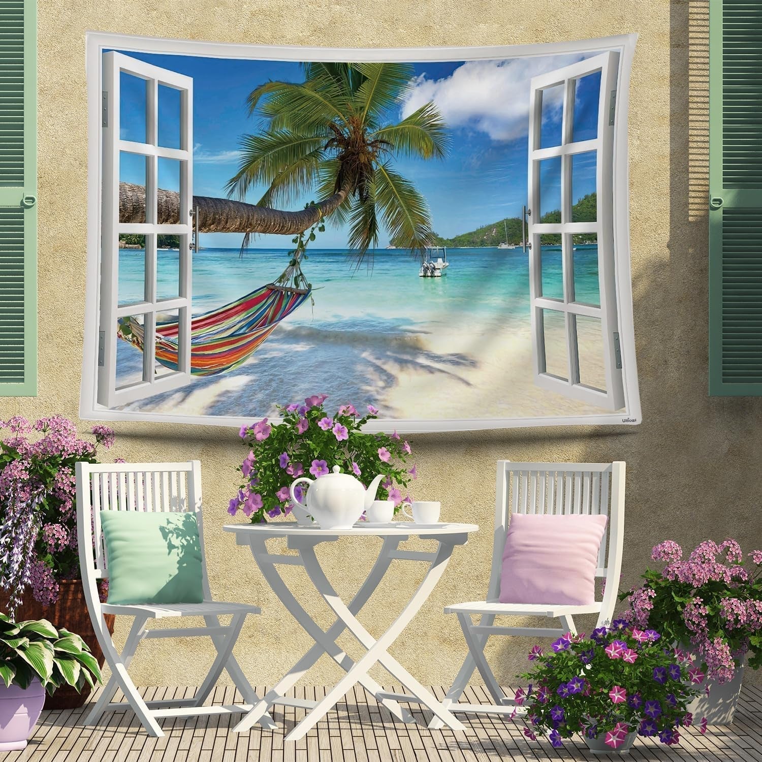 Tapiserie ulticool view beach sea palm hammock Casa - Accesorii si Decoratiuni Naty Shop