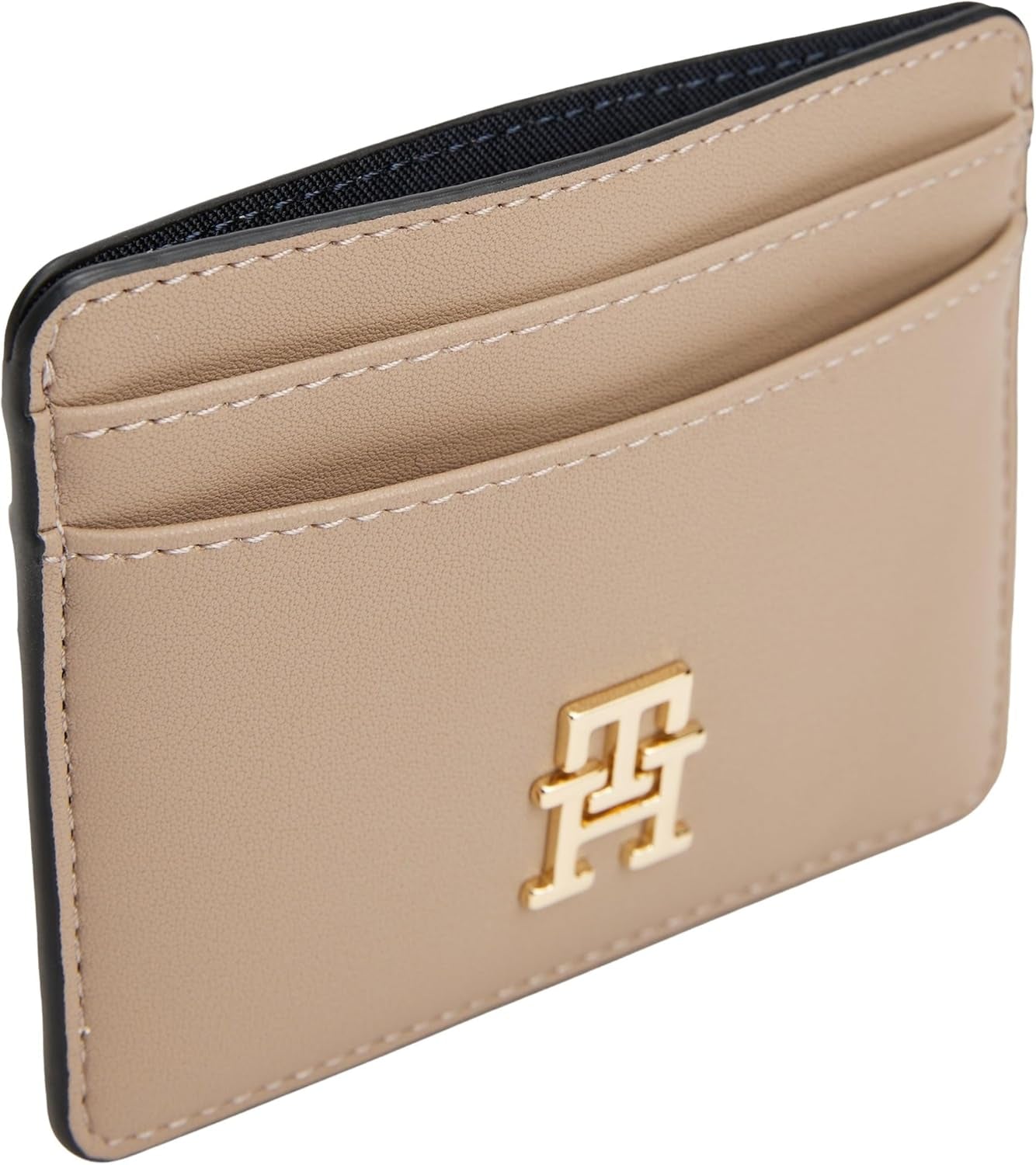 Tommy Hilfiger ladies card holder Feminin cu logo, Bej (Coastal Taupe), Marime unica Portofel Barbati Naty Shop