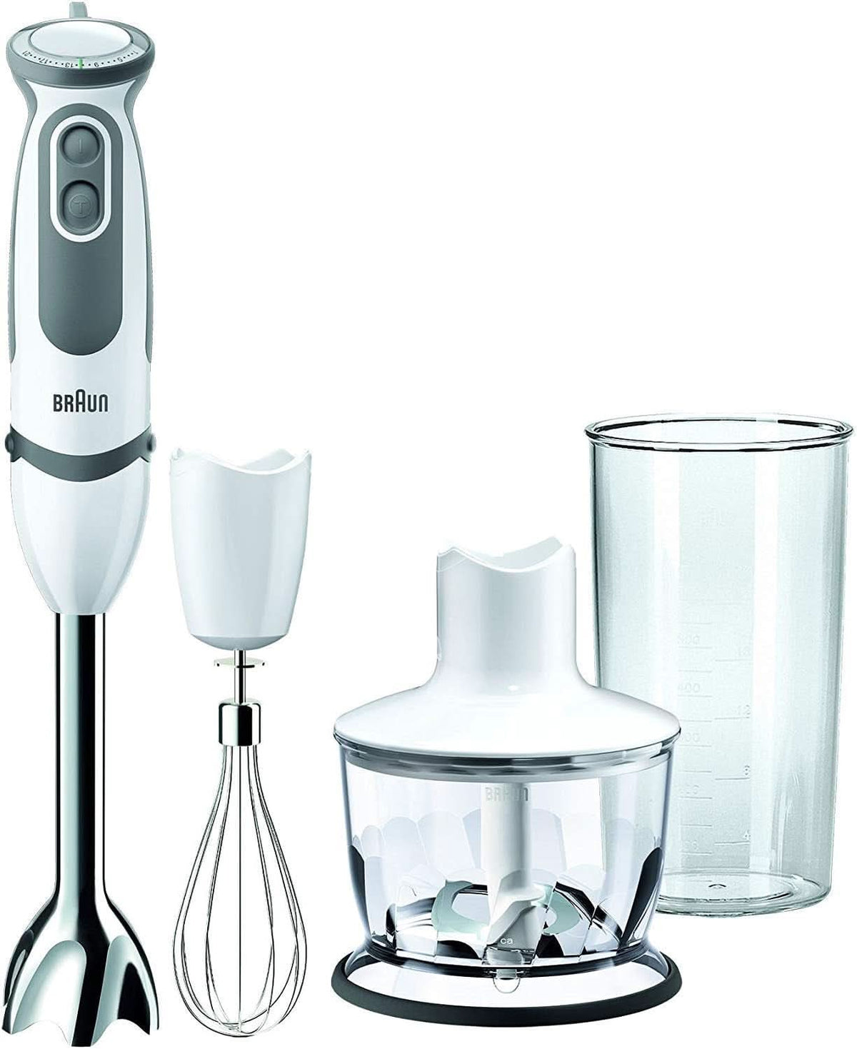 Batidora con base Braun Multiquick 5 Vario MQ 5000 | 750 vatios | Sistema Easyclick | Tecnología Powerbell | 21 Geschwindigkeitstufen | Mixen Und Pürieren Madre e Hijo Naty Shop Single Inkl. Schneebesen, Zerkleiner