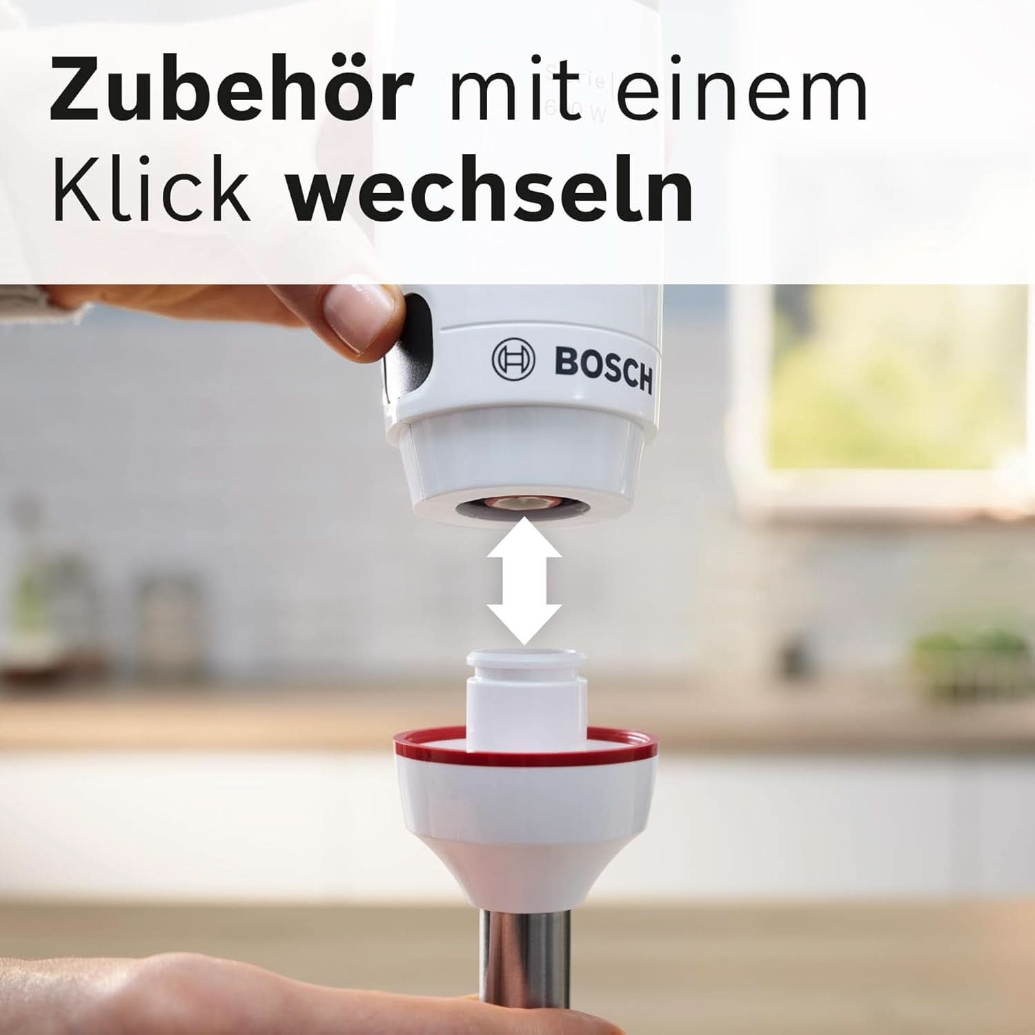 Bosch Stabmixer Ergomaster Serie 4 MSM4W210, Einhändig Bedienbar, Edelstahl-Klingen, Verschleißfreie Keramik-Kupplung, Mixbecher, Quattroblade, Antisplash Funktion, Einschaltsperre, 600 W, Weiß Mama si Copilul Naty Shop
