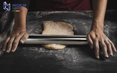 INOXLM Edelstahl Nudelholz für Zucker Dough Küche Brot Pizza Süßigkeiten Kuchen (sin cáscara)