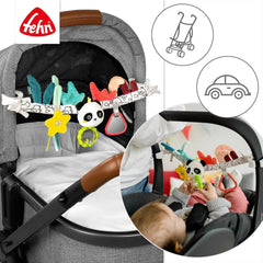 Fehn lanț mobil pentru copii Panda Baby Mobile - lanț mobil pentru copii cu figuri drăguțe - jucărie pentru copii pentru agățare flexibilă - jucărie pentru cărucior pentru bebeluși și copii mici de la 0+ luni Jucarii Bebe Naty Shop