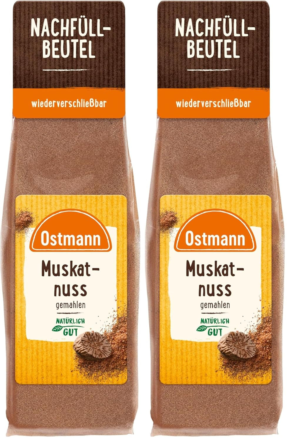 Ostmann Gewürze - Muskatnuss gemahlen | Ideal para añadir sabor a platos de patatas Zum Nachfüllen der Streudose | Bolsa resellable de 50 g