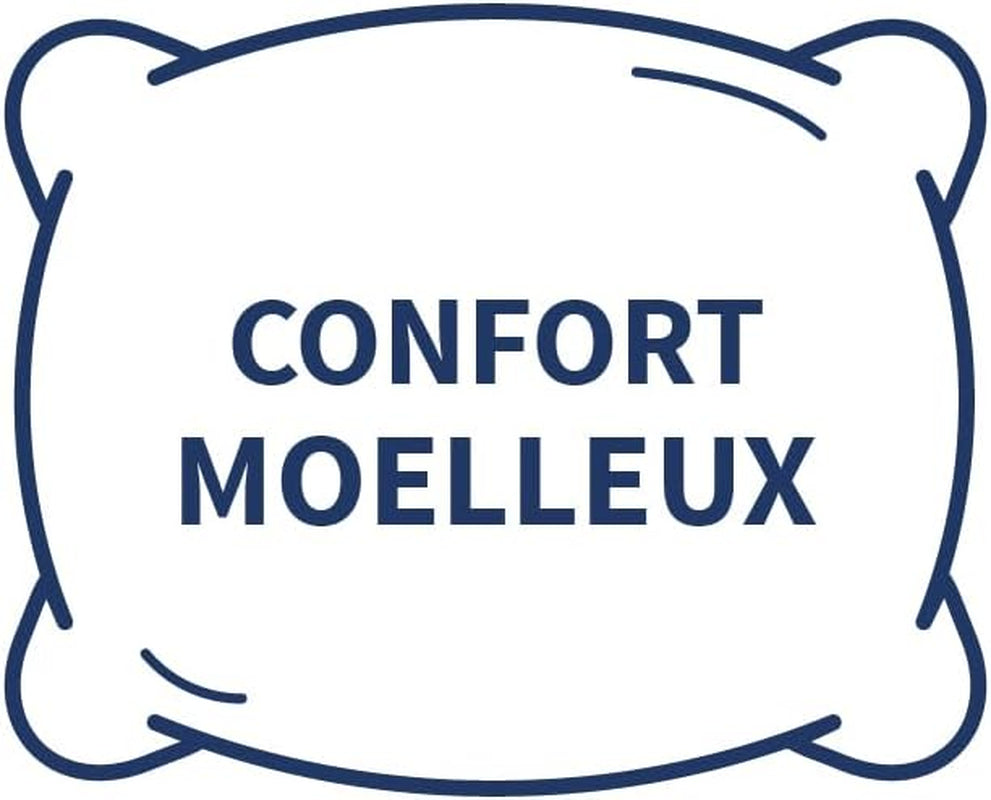 Bleu Câlin set de 2 perne anti-acarieni, anti-bug, confort pufos, 60 X 60 Cm, husă din microfibră, protecție completă, alb Perne standard Naty Shop
