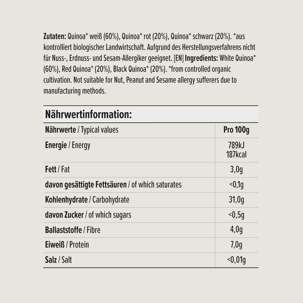 Quinua Tricolor Orgánica Amazon 500g (Paquete de 1)