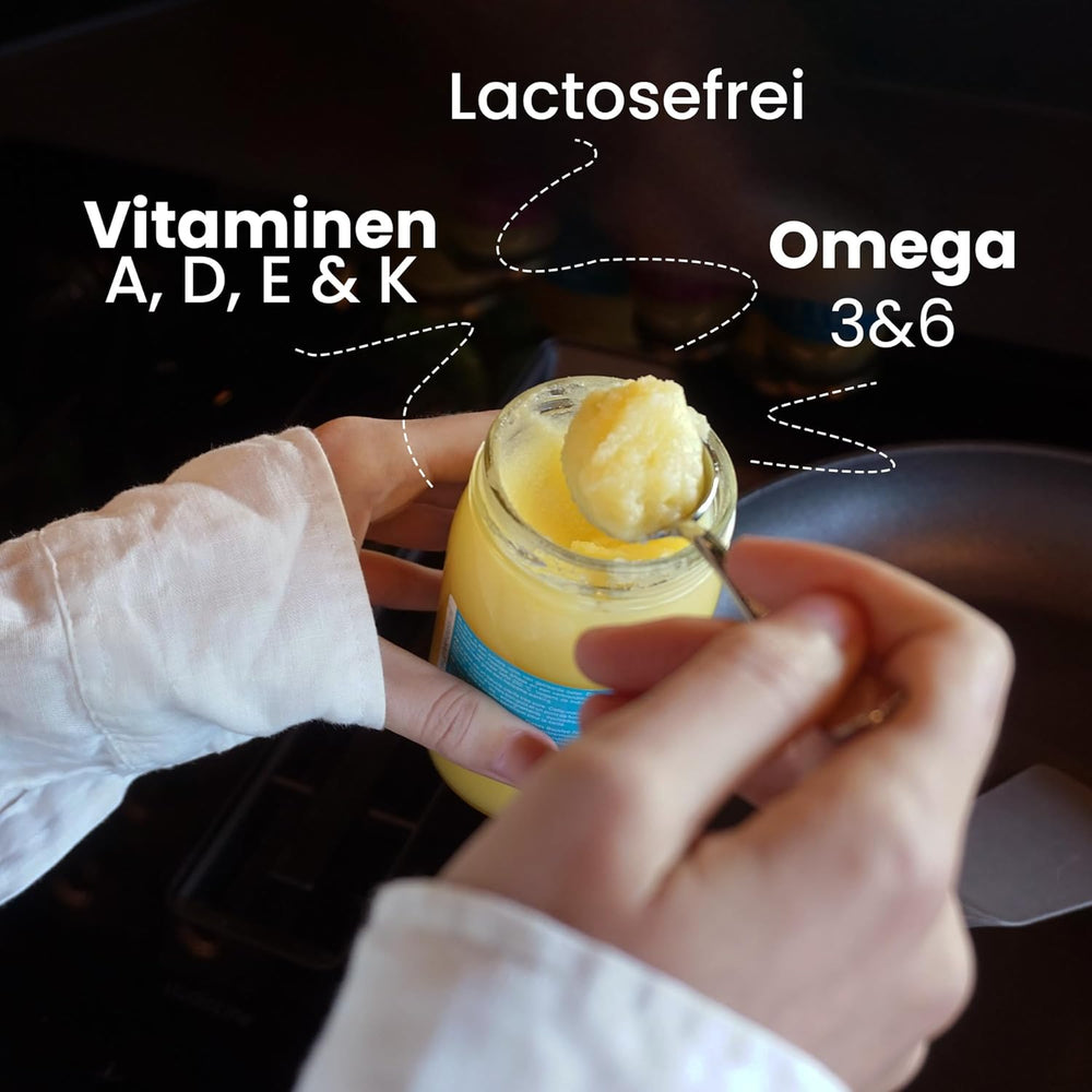 Ghee Easy 850g Ghee Bio von Grasgefütterten Kühen - Ghee Butter sin Zusatzstoffe - Zertifiziert Organisch & Biologisch - Hochreines Ayurveda Ghee sin lactosa y gluten - 100% europeo