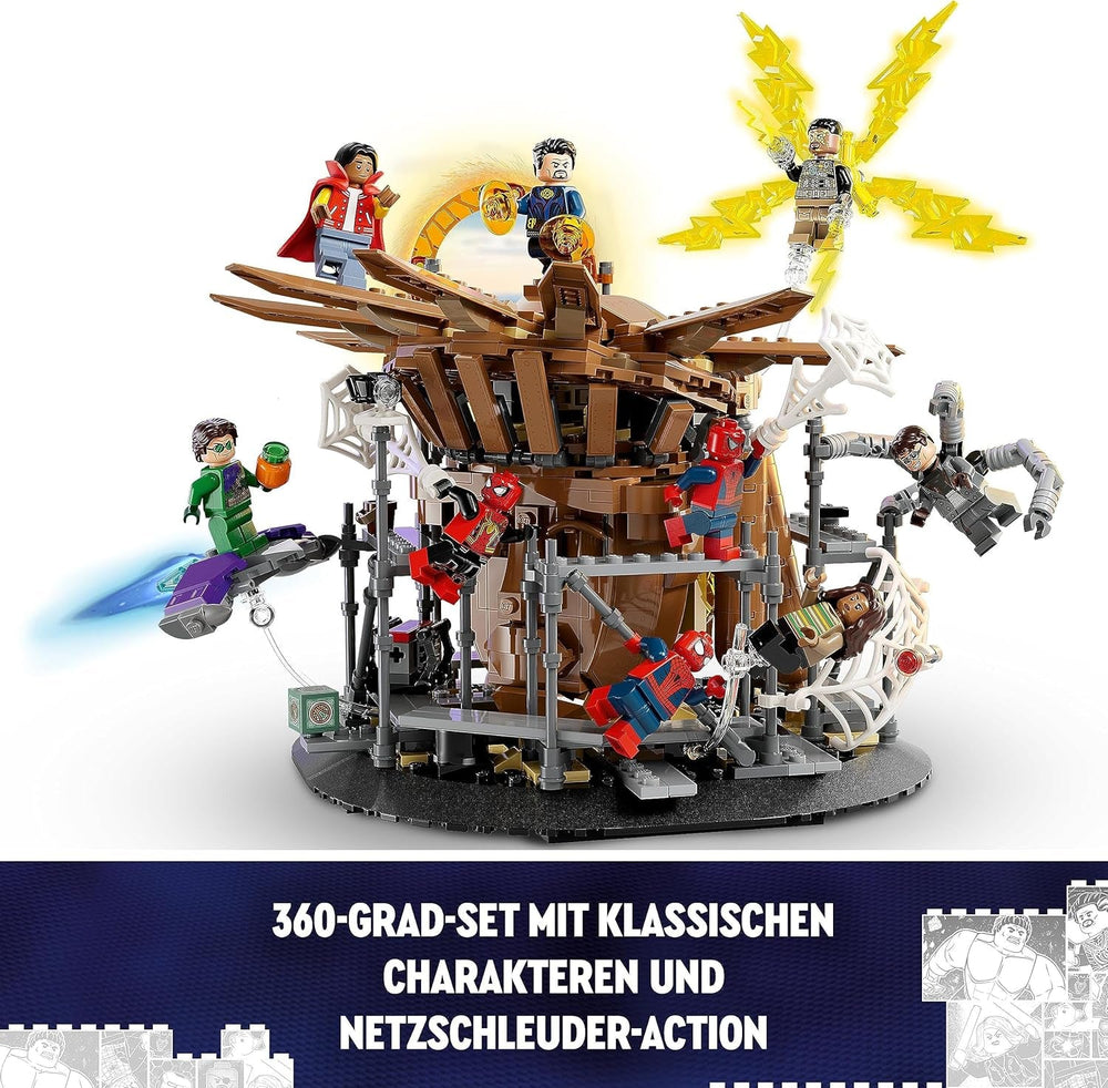 LEGO 76261 Marvel El Gran Enfrentamiento de Spider-Man, Spider-Man: No Way Home, set con 3 minifiguras de Peter Parker más el Duende Verde, Electro, Sandman, Ned, Doctor Strange y MJ, modelo coleccionable Juegos de construcción Besuche den LEGO-Store