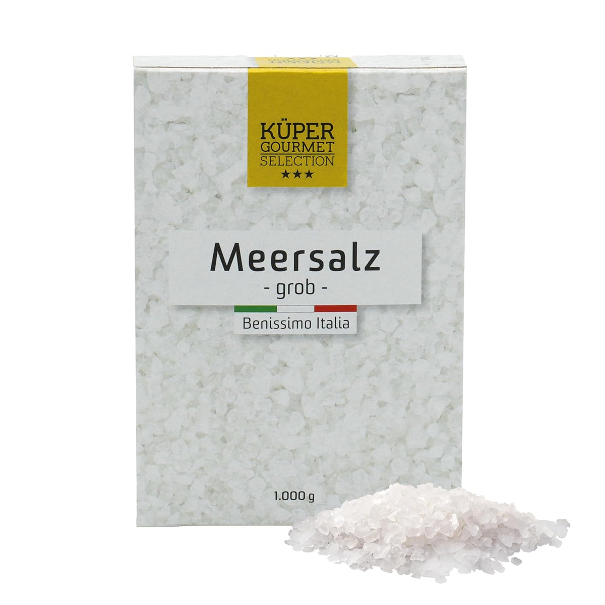 Küper Selection Meersalz - 1000 g de sal gruesa para condimentar y refinar - ohne Zusätze oder chemische Nachbehandlung
