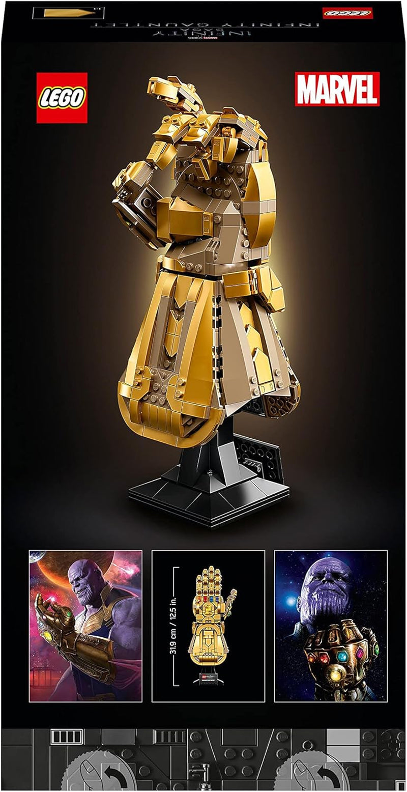 LEGO 76191 Marvel Super Heroes Infinity Glove Avengers Thanos Glove Set de construcción en miniatura para adultos Artículo para fans Regalo para hombres y mujeres Her Him Juegos de construcción Besuche den LEGO-Store