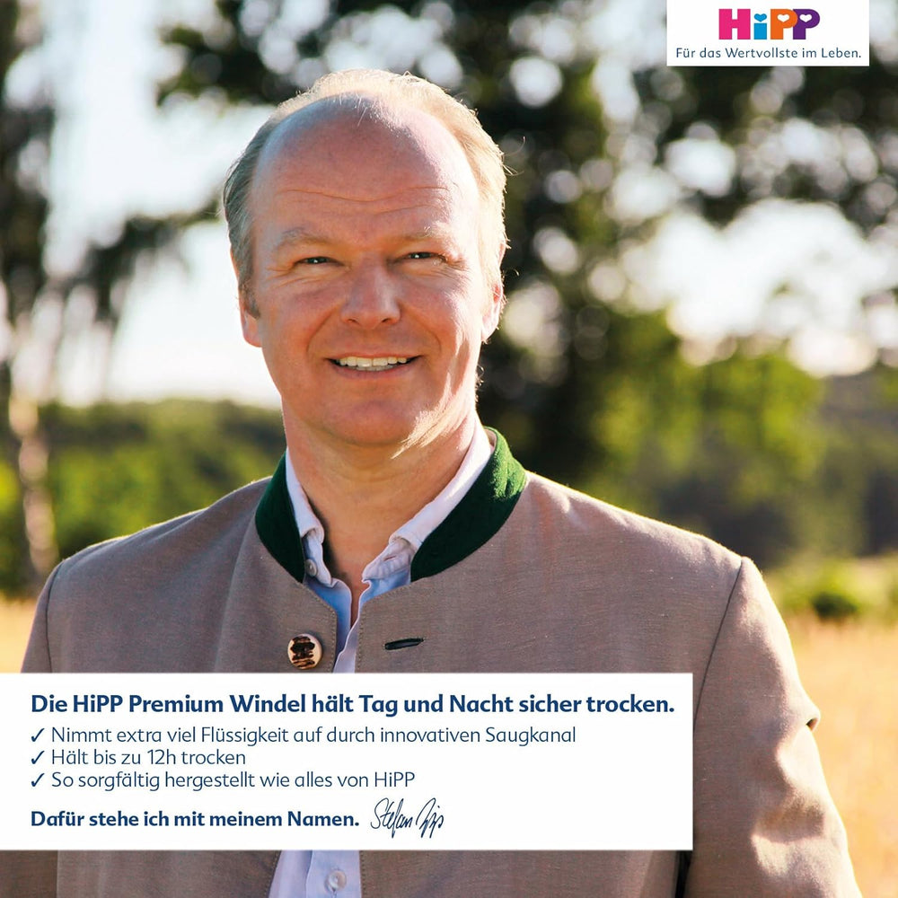 Pañal HiPP Extra Soft Premium Tamaño 1 Recién nacido 2-5 kg, 72 piezas (3 paquetes de 24), con protección contra fugas de 3 vías y doble protección para la piel