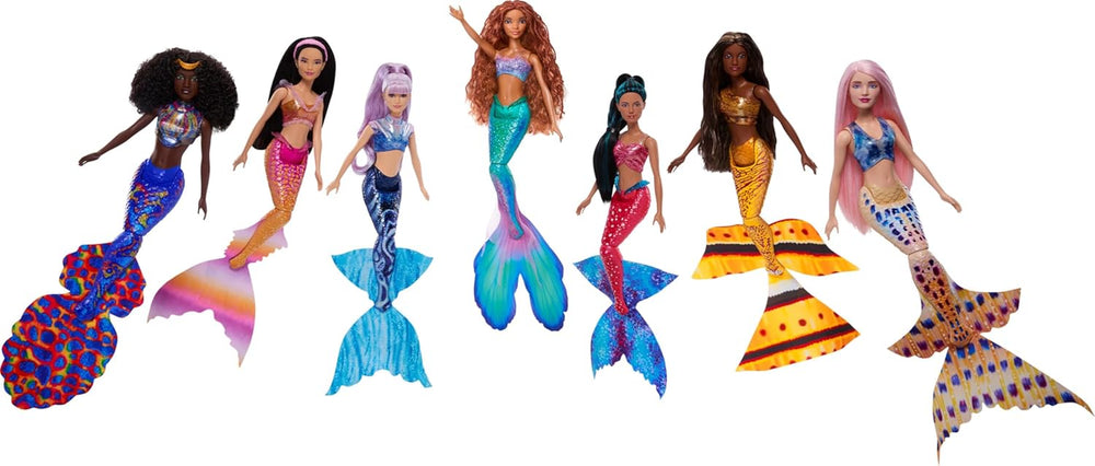 Mattel DISNEY Mica Sirenă - Ariel și cei 6 frați ai ei, Caspia, Indira, Pearl, Karina, Mala și Tamika, pentru copii cu vârsta de 3 ani și peste, HPT16