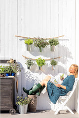 Ghiveci Dehner cu suport pentru mâner, Ø 14 cm, înălțime 14 cm, zinc, argintiu