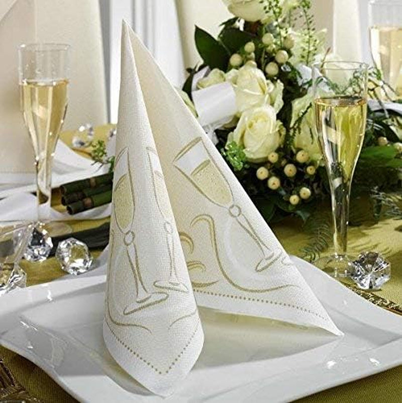 Papstar, 50 de șervețele "ROYAL Collection" 1/4 fold 40 Cm X 40 Cm Gold "Festive Moments", #86297