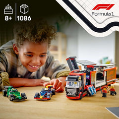LEGO City Transporter F1 con coches de carreras RB20 y AMR24 F1 - Transporter de coches de juguete para los equipos de Fórmula 1 Red Bull y Aston Martin - Incl. 5 minifiguras: regalo para niños y niñas a partir de 8 años 60445 Juegos de construcción Besuche den LEGO-Store