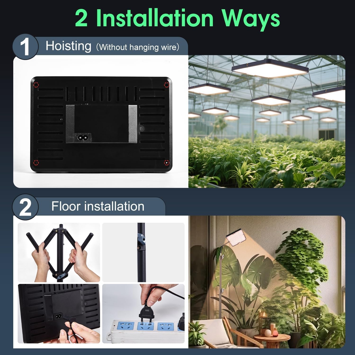Luz LED para plantas de espectro completo con soporte ajustable, 246 LED con temporizador y 9 niveles de brillo, luz para plantas en flor, hortalizas, hidroponía y semillas, para principiantes y jardineros de interior